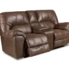 Stallion Brown Reclining Console Loveseat
