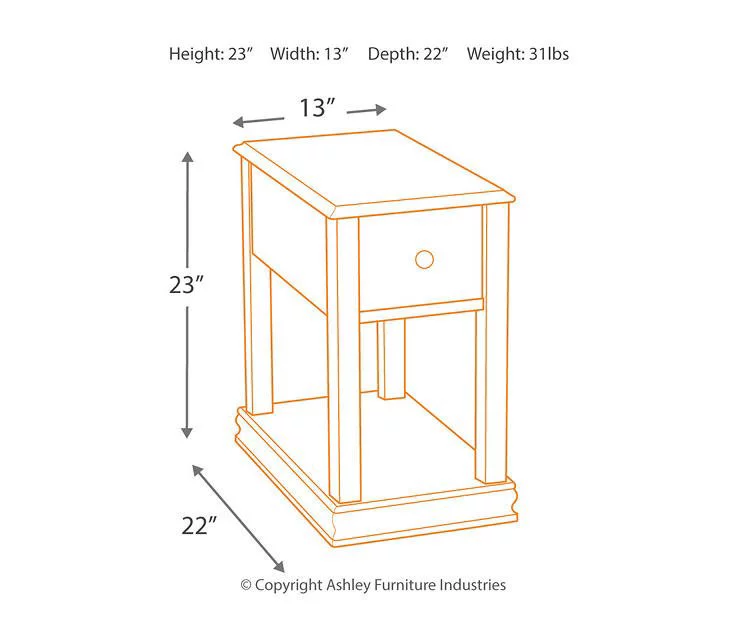 Breegin Brown End Table With Removable Tray - Image 4