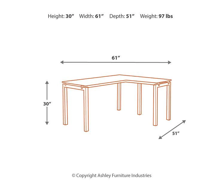Baraga White L-Shaped Corner Desk - Image 6
