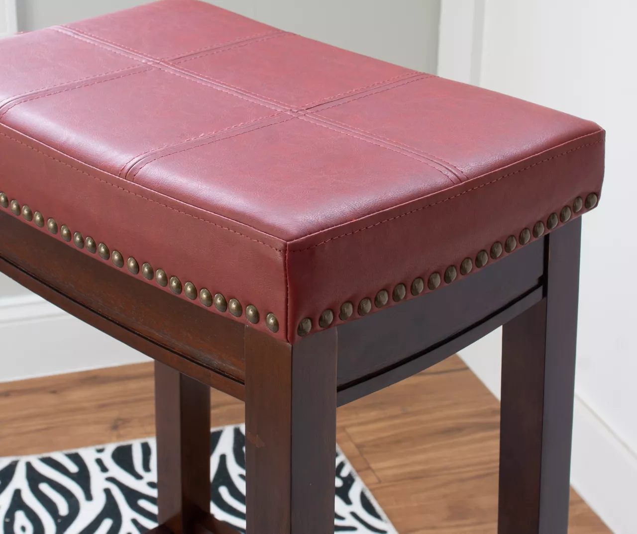 30" Brooke Red Saddle Barstool - Image 3