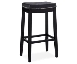 30" Brooke Black Saddle Barstool