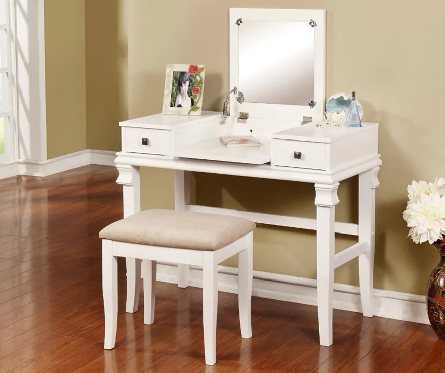 Martha Mirror Vanity Set With Stool - Image 3