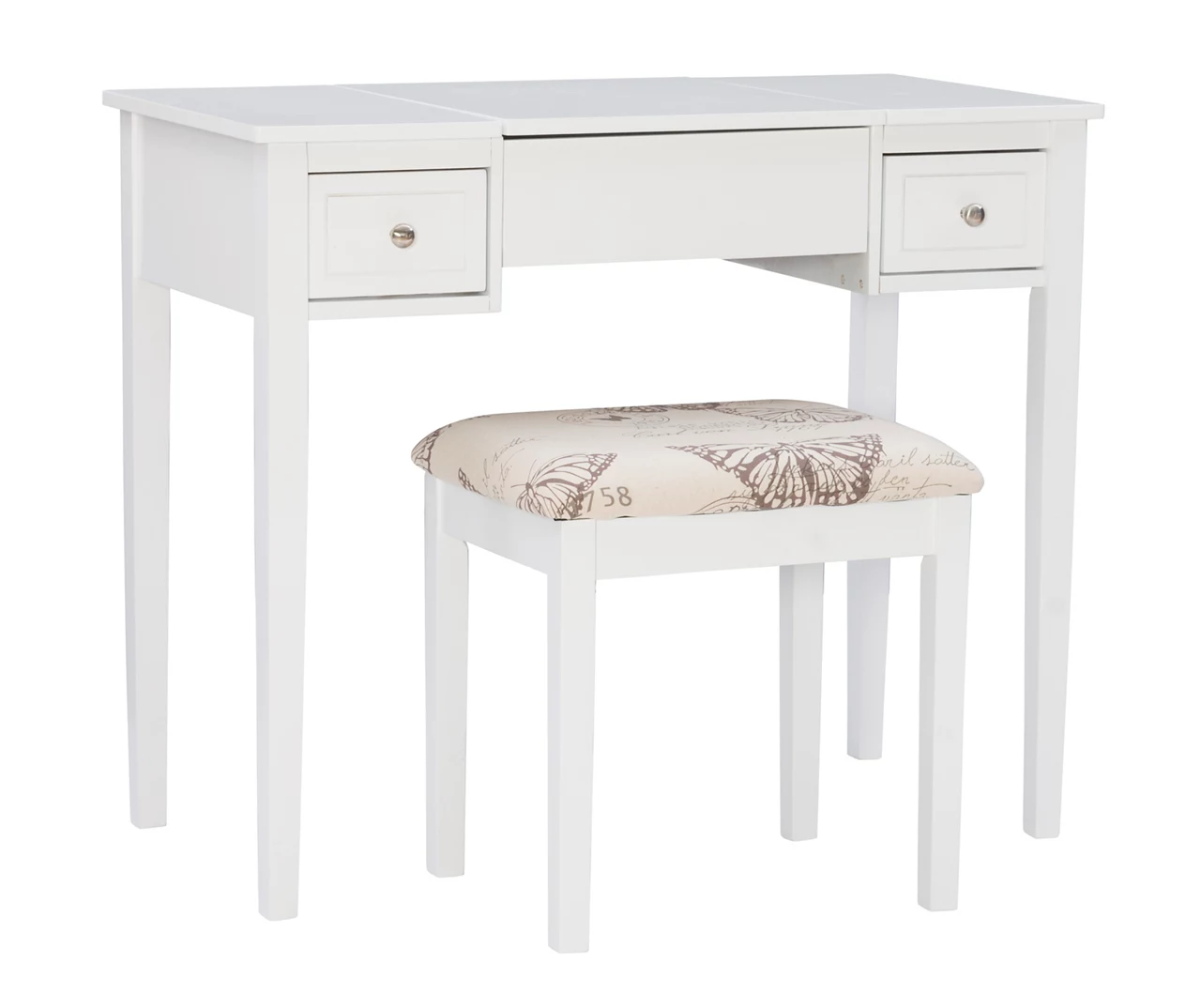 Butterfly Mirror Vanity Set With Stool - Image 3