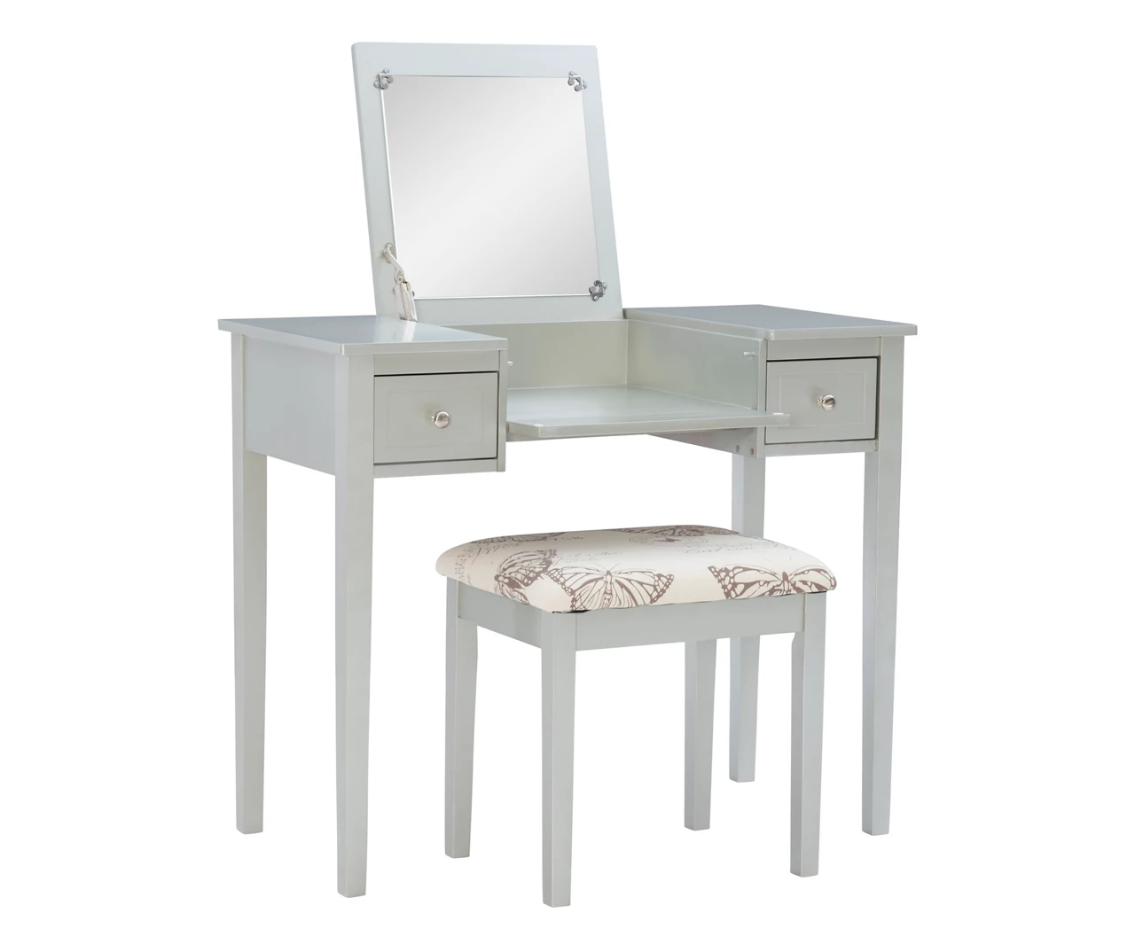 Butterfly Mirror Vanity Set With Stool - Image 2