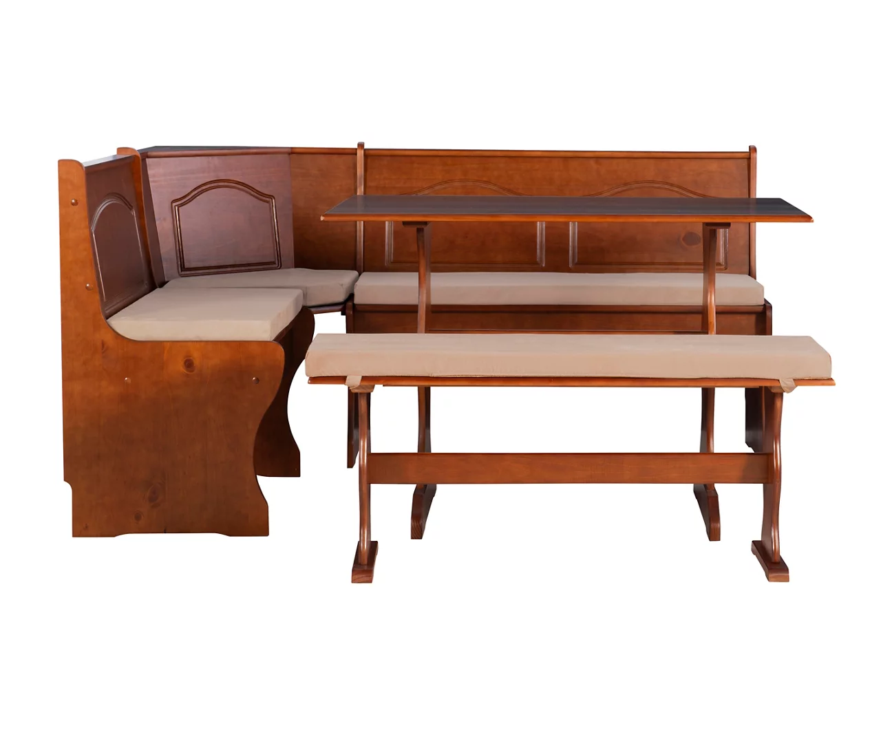 Beige Microfiber Cushion Set For Breakfast Nook - Image 6