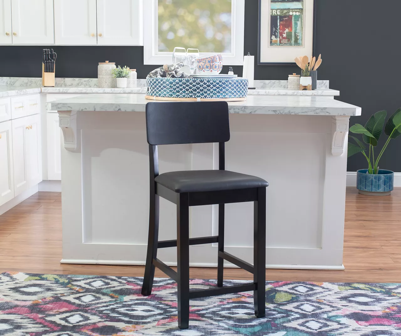 24" Black Contemporary Counter Stool - Image 6