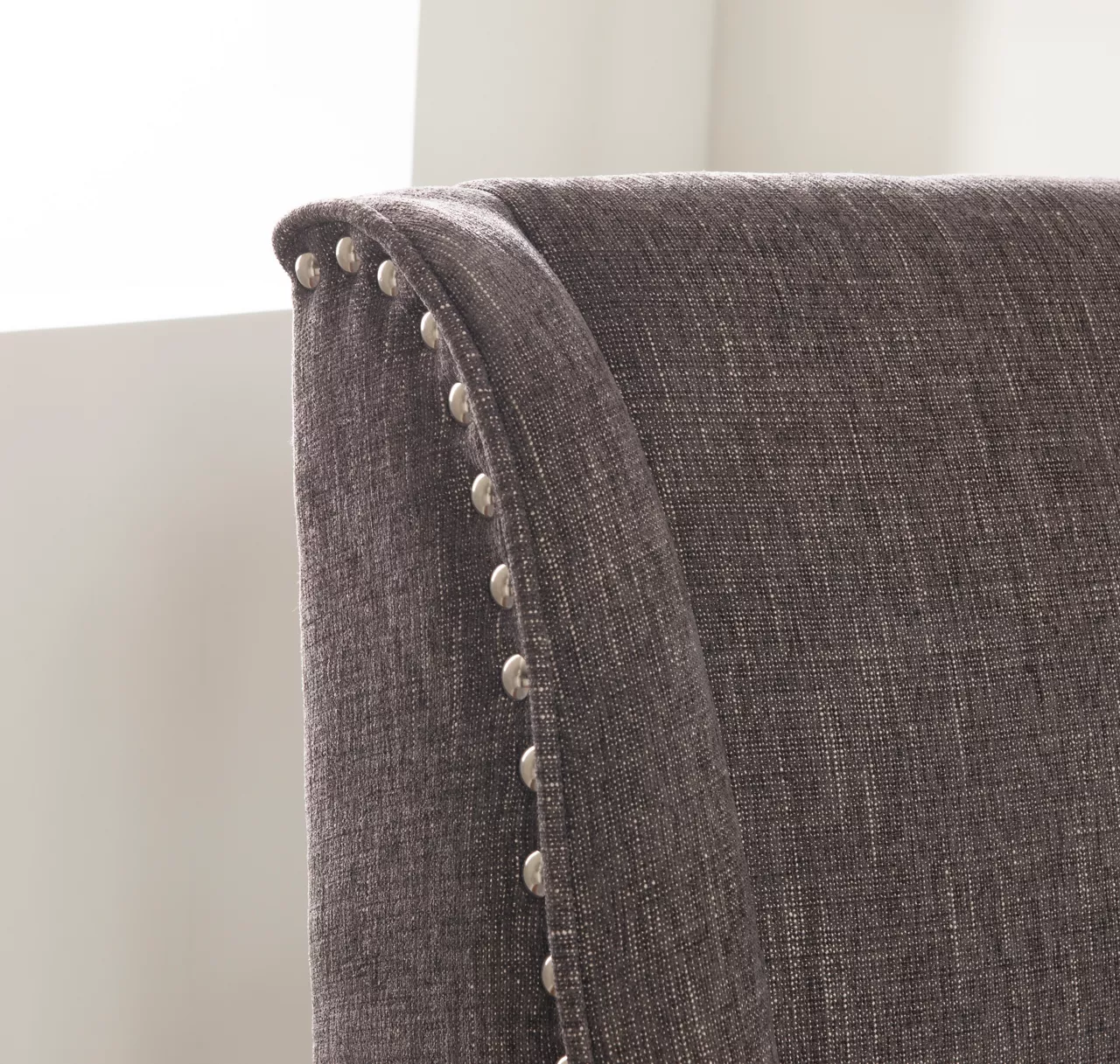 Charcoal Gray Square Back Office Chair With Nailhead Trim - Image 6