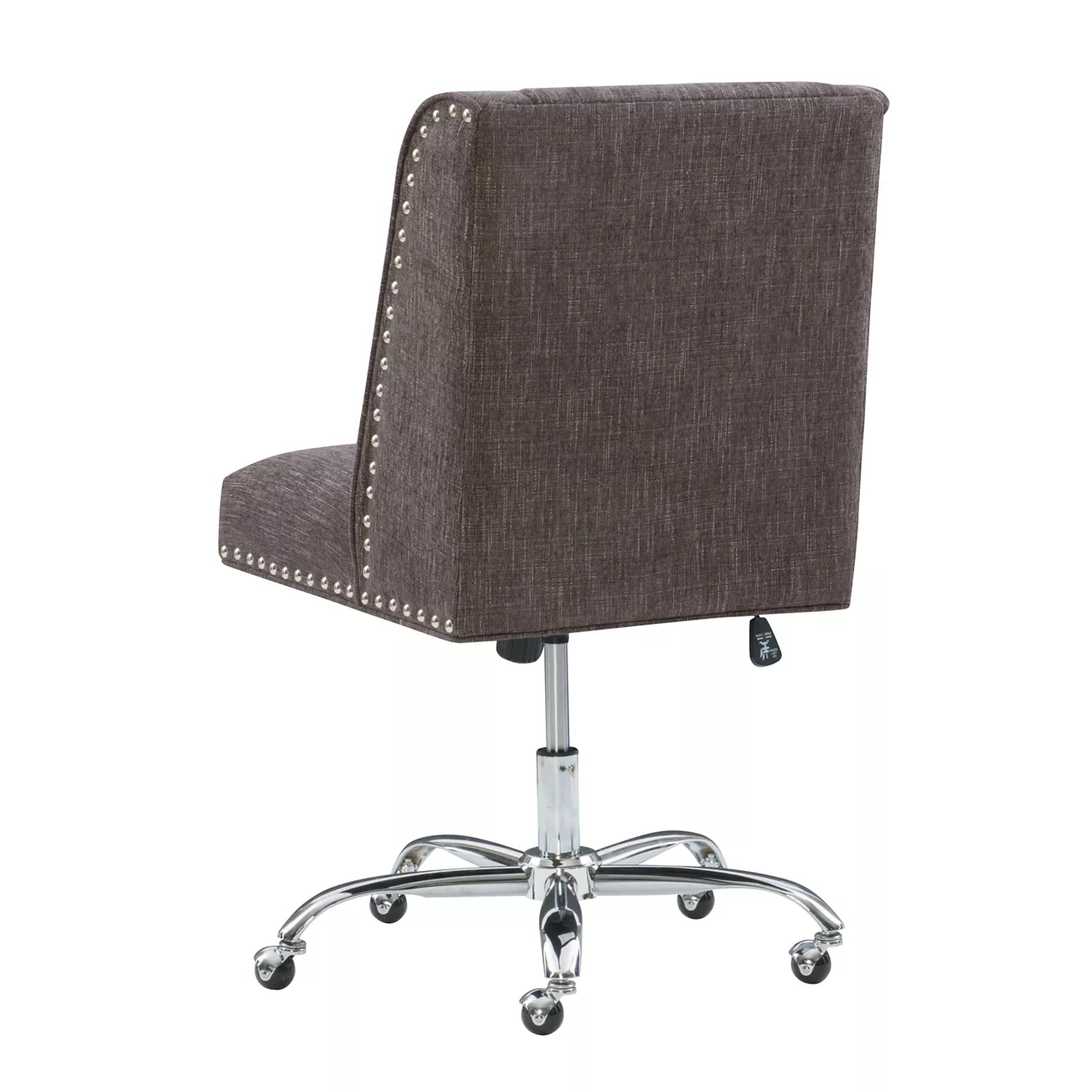 Charcoal Gray Square Back Office Chair With Nailhead Trim - Image 4