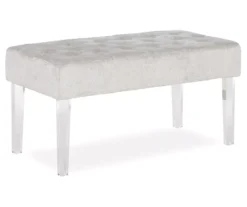 Marie Platinum Padded Glam Acrylic Bench