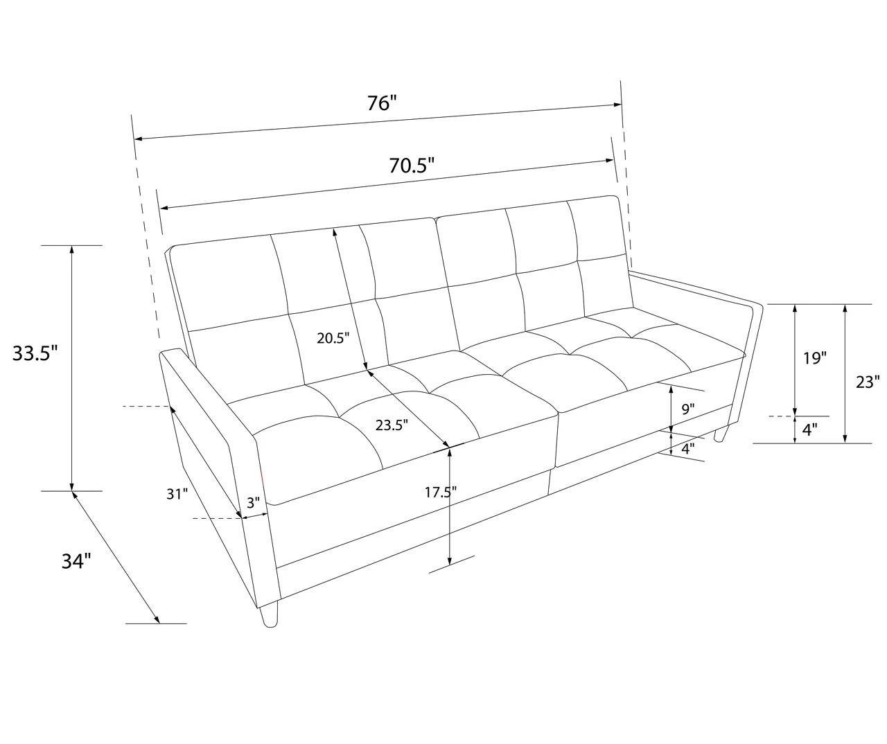 Ameriwood Avianna Coil Futon - Image 13