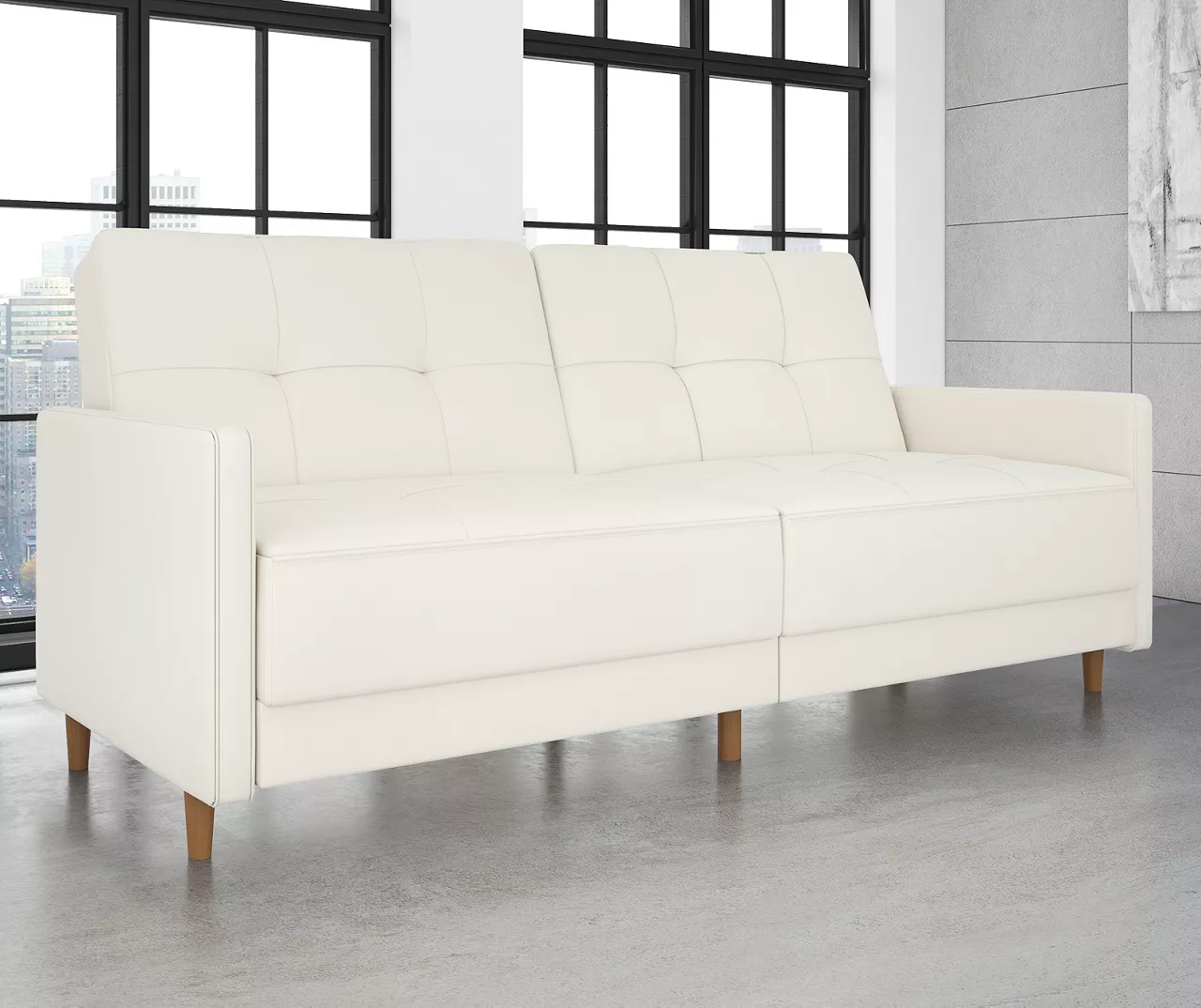 Ameriwood Avianna Faux Leather Coil Futon - Image 2