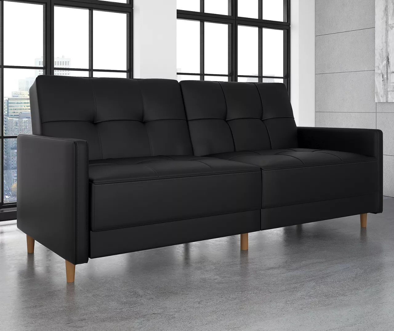 Ameriwood Avianna Faux Leather Coil Futon - Image 5