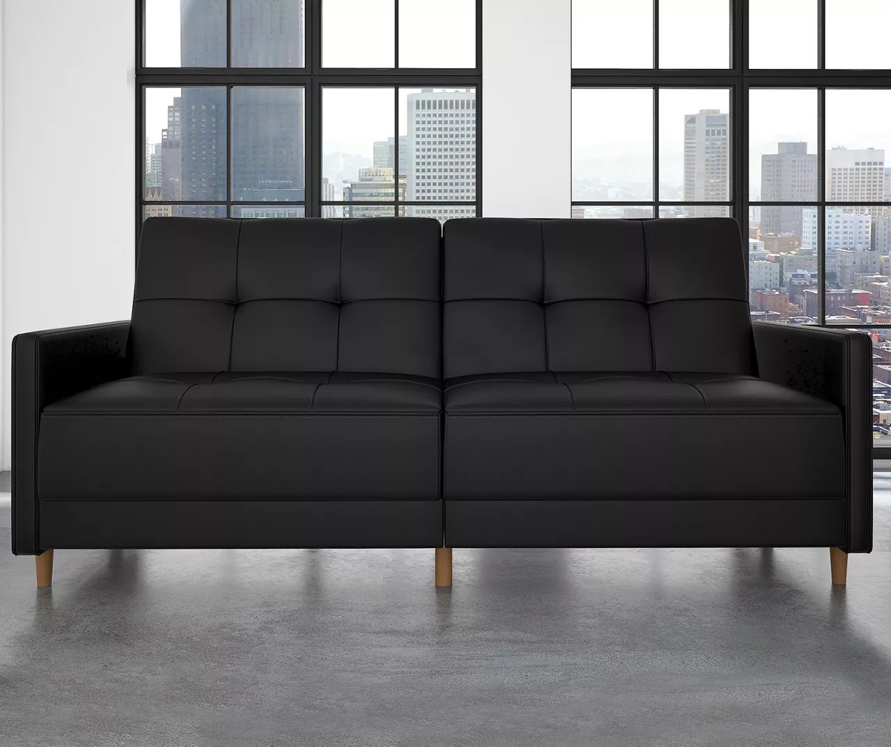 Ameriwood Avianna Faux Leather Coil Futon - Image 9