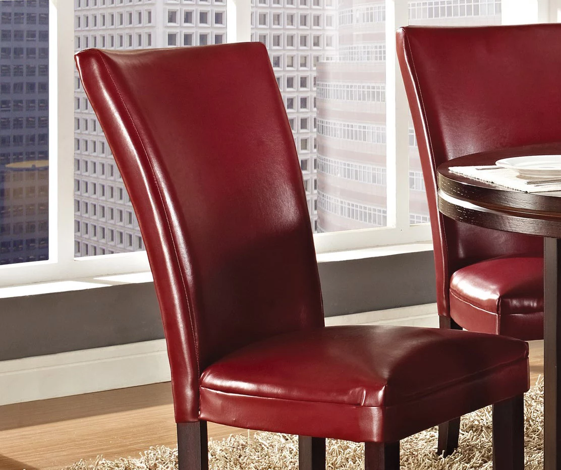 Hartford Red Faux Leather Parsons Dining Chairs, 2-Pack - Image 2