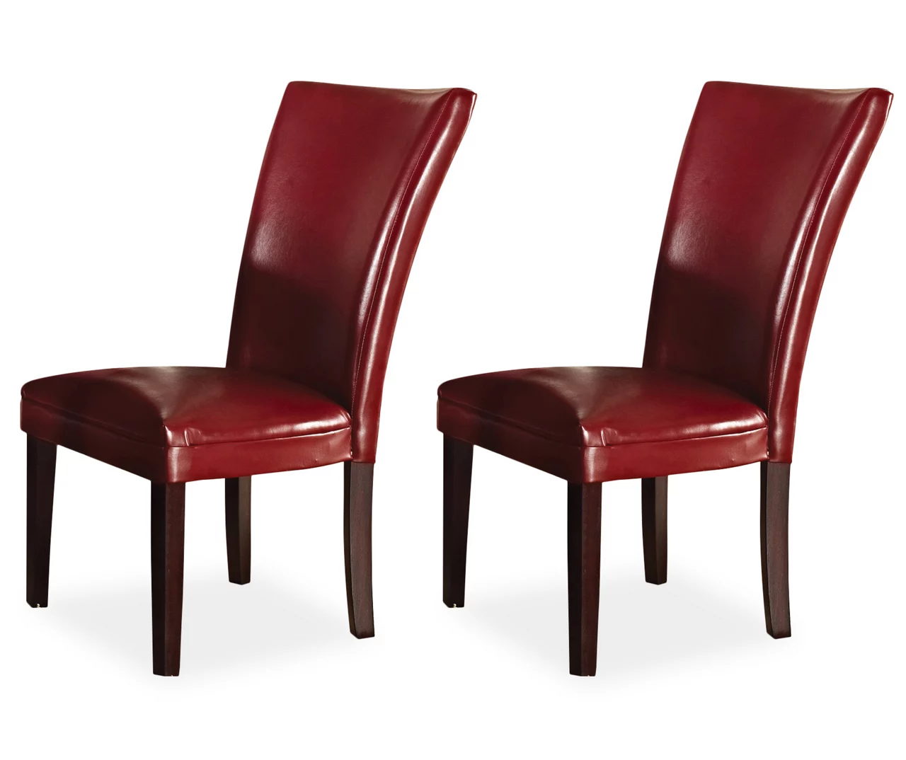Hartford Red Faux Leather Parsons Dining Chairs, 2-Pack