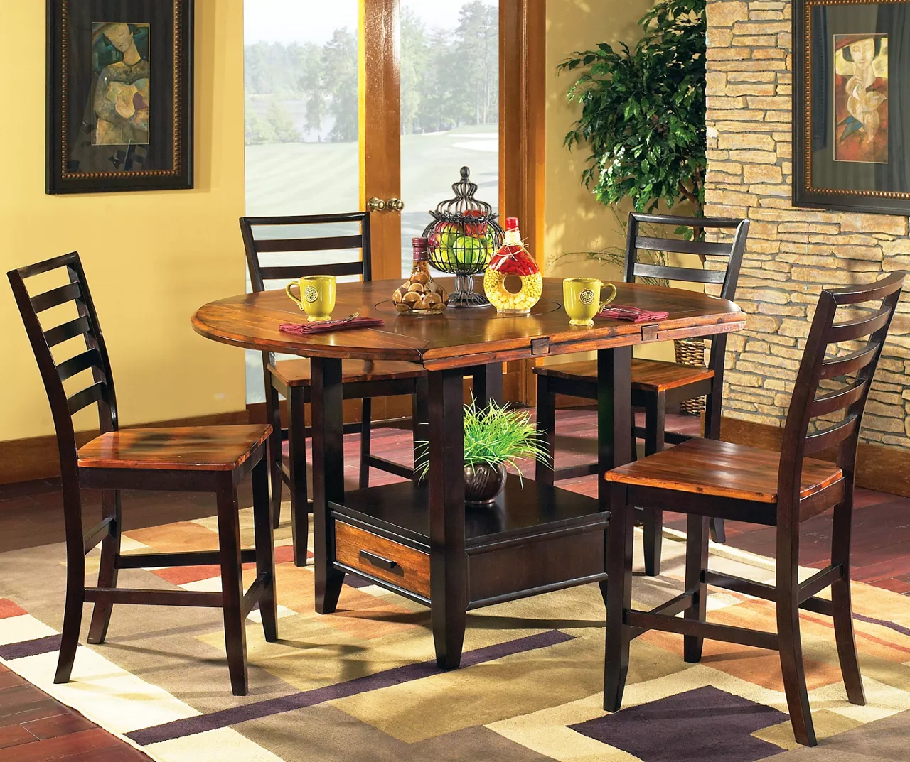 Abaco Brown Ladder Back Counter Stools, 2-Pack - Image 2