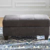 Navigation Gray Storage Ottoman