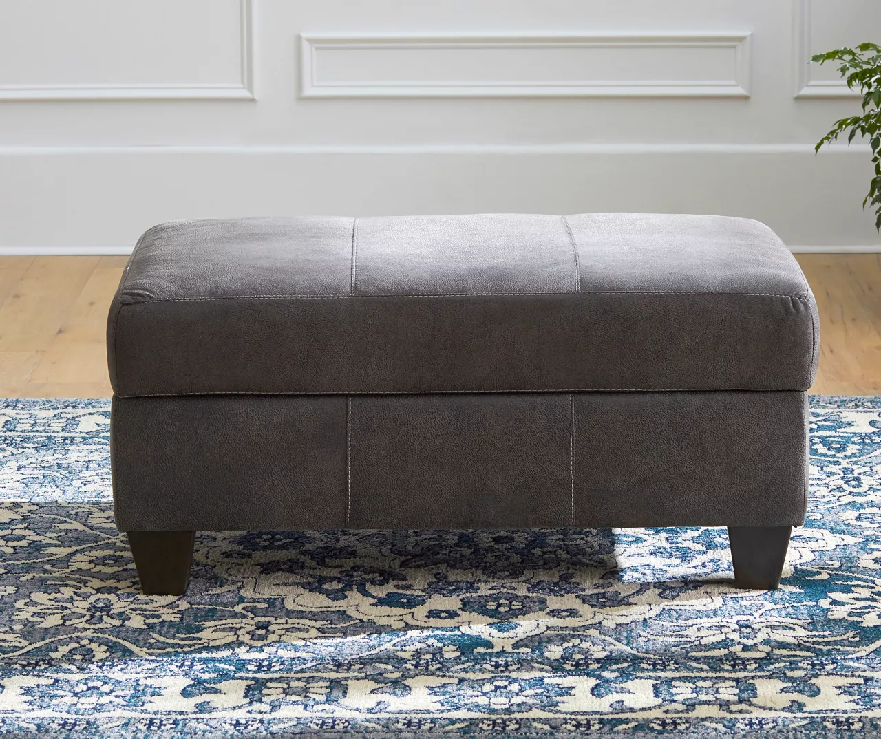 Navigation Gray Storage Ottoman