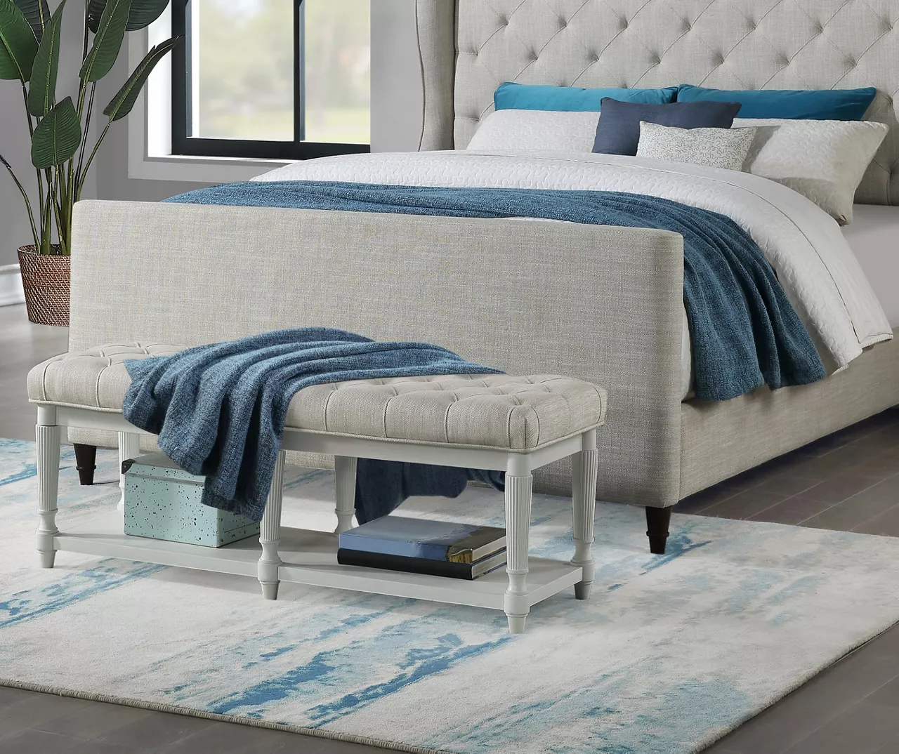 Dimora Tufted Upholstered Footboard Bench - Image 2