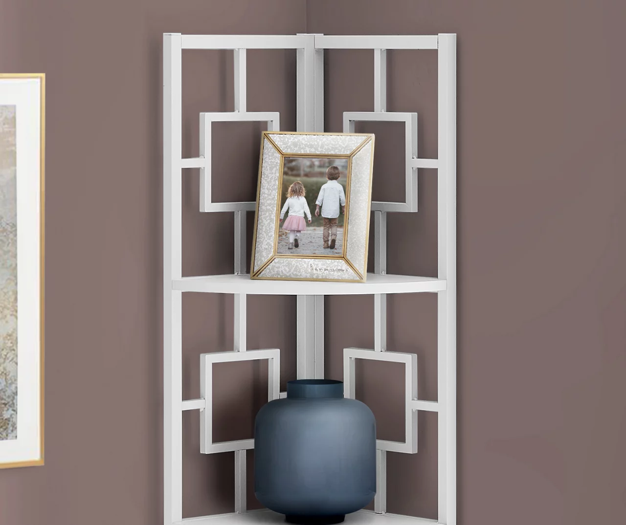 White Square 4-Shelf Corner Bookcase - Image 4