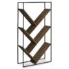 Brown 5-Shelf Slanted Bookcase