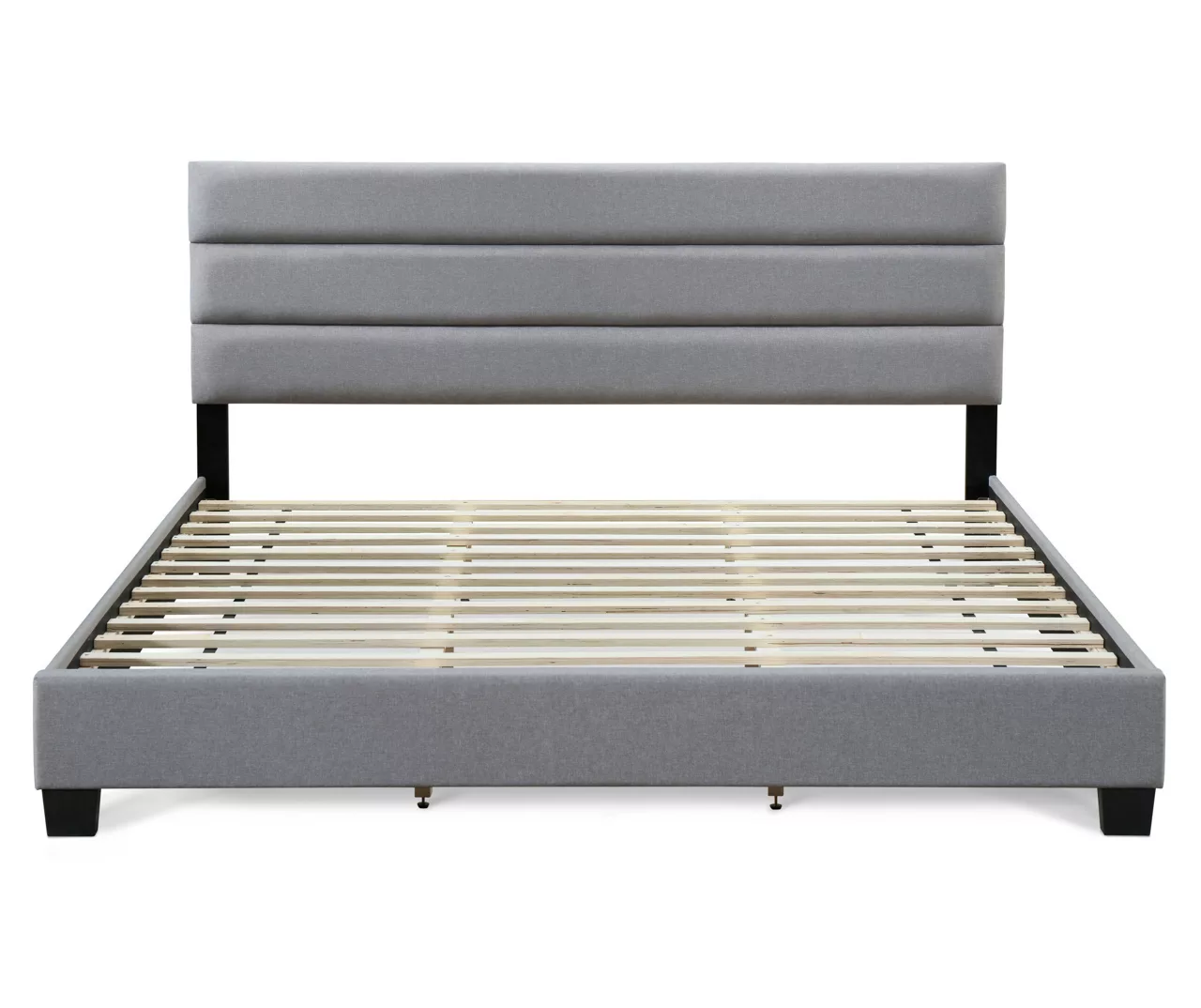 Gray Hudson King Upholstered Linen Fabric Bed