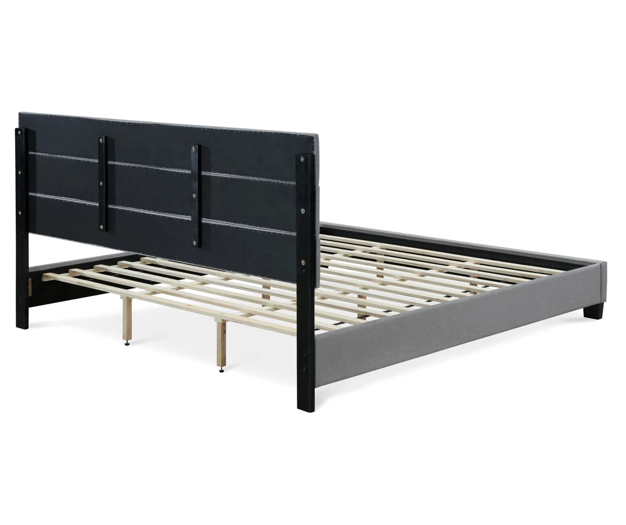 Gray Hudson King Upholstered Linen Fabric Bed - Image 4