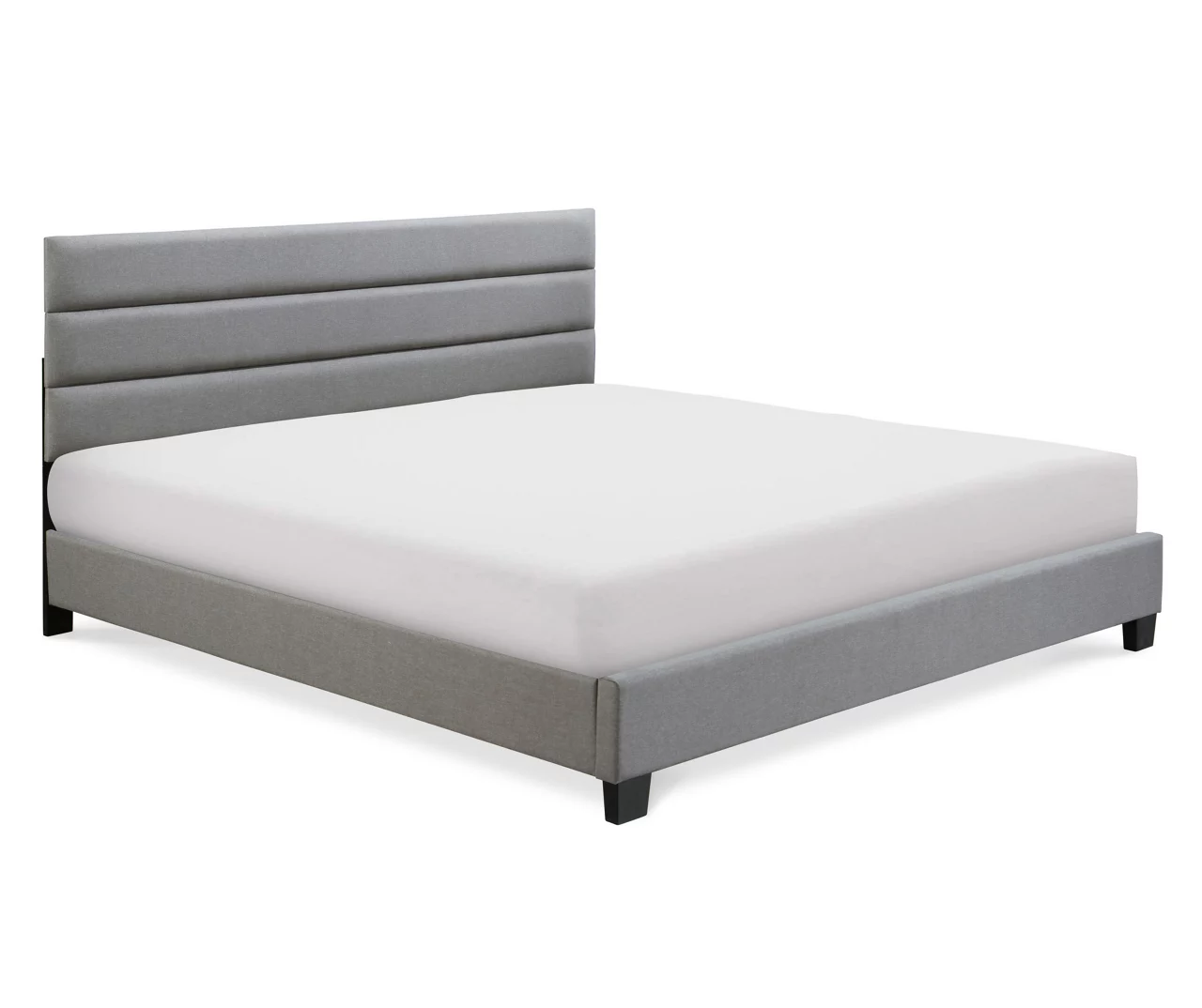 Gray Hudson King Upholstered Linen Fabric Bed - Image 6