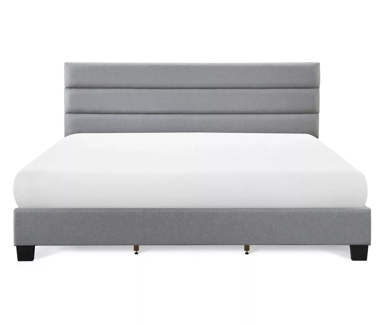 Gray Hudson King Upholstered Linen Fabric Bed - Image 5