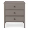 Gray Finley Wood 3-Drawer Nightstand