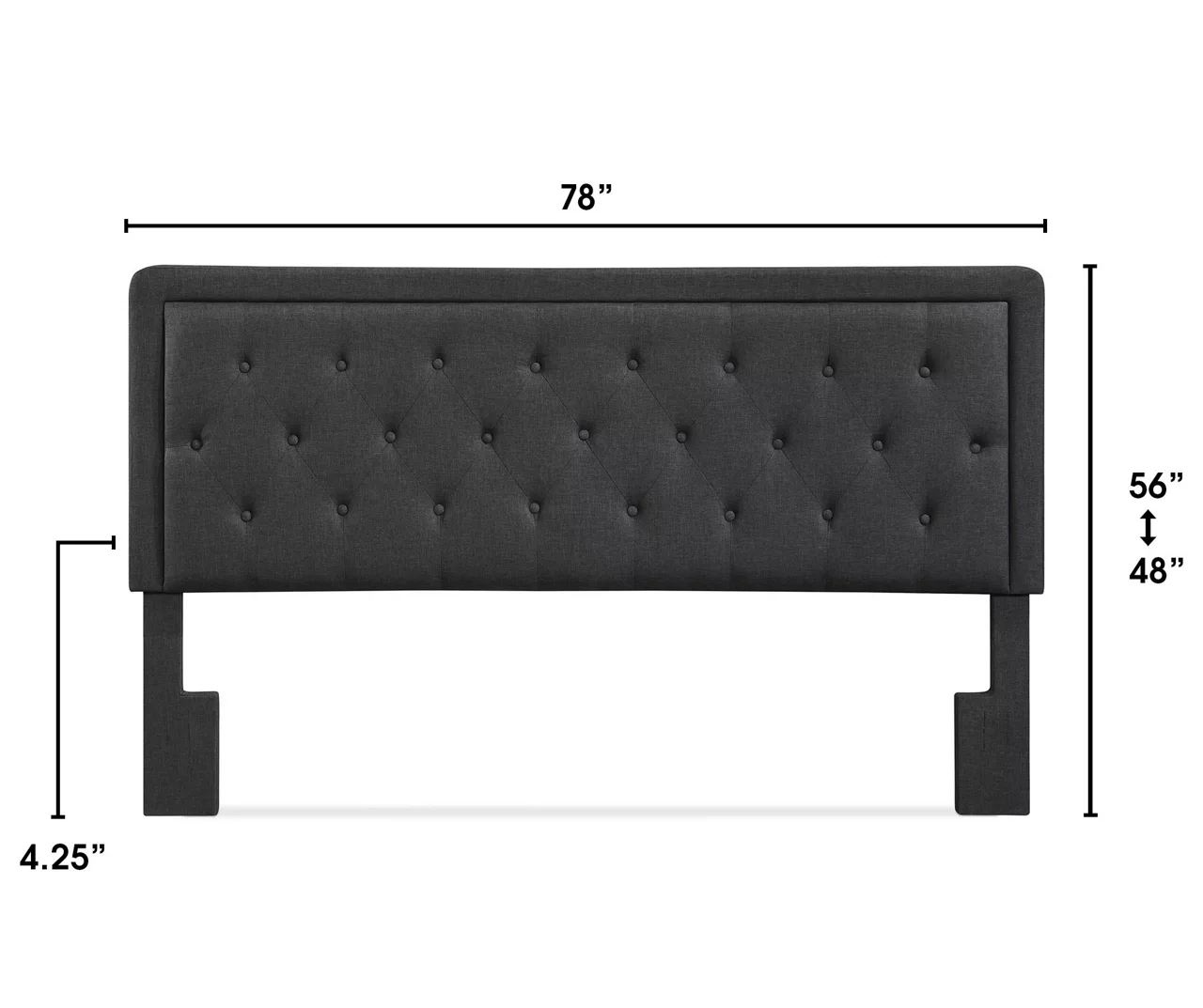 Charcoal Gray Amery Upholstered King Headboard - Image 11
