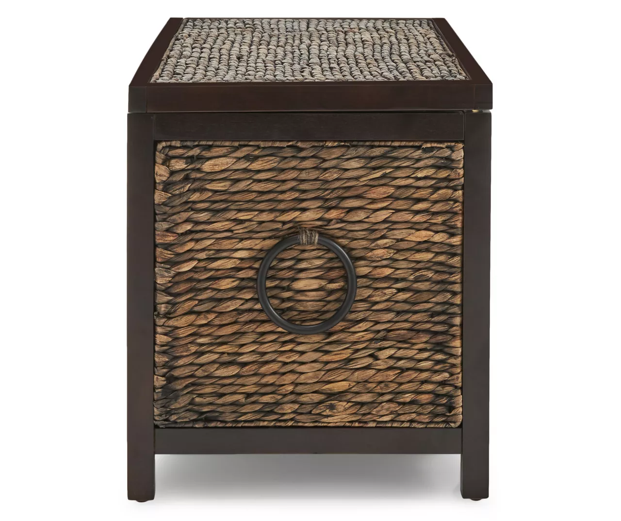 Rustic Black Wicker Storage Trunk - Image 5