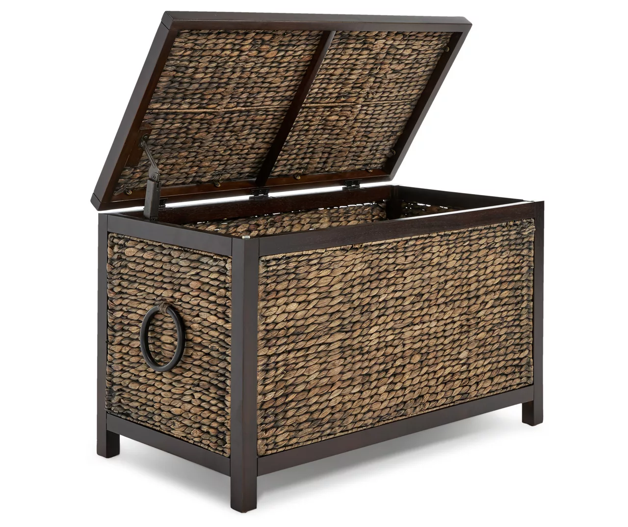 Rustic Black Wicker Storage Trunk - Image 3