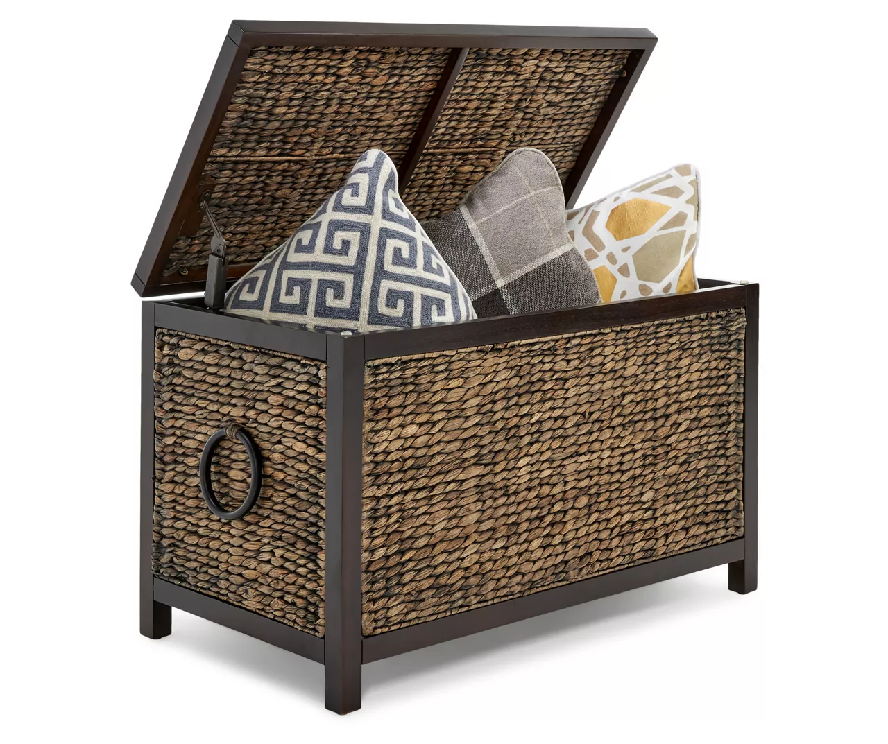Rustic Black Wicker Storage Trunk - Image 4