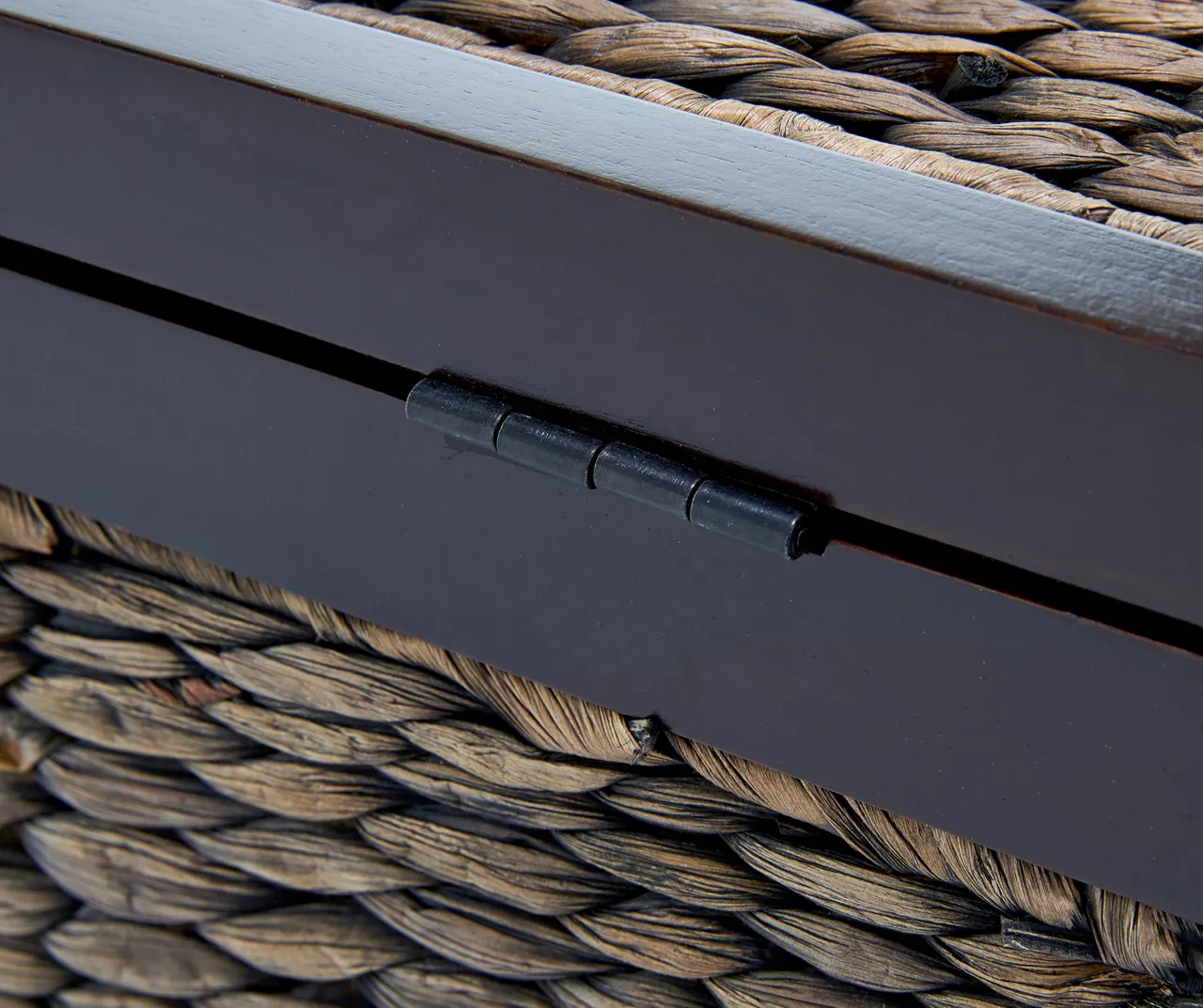 Rustic Black Wicker Storage Trunk - Image 7