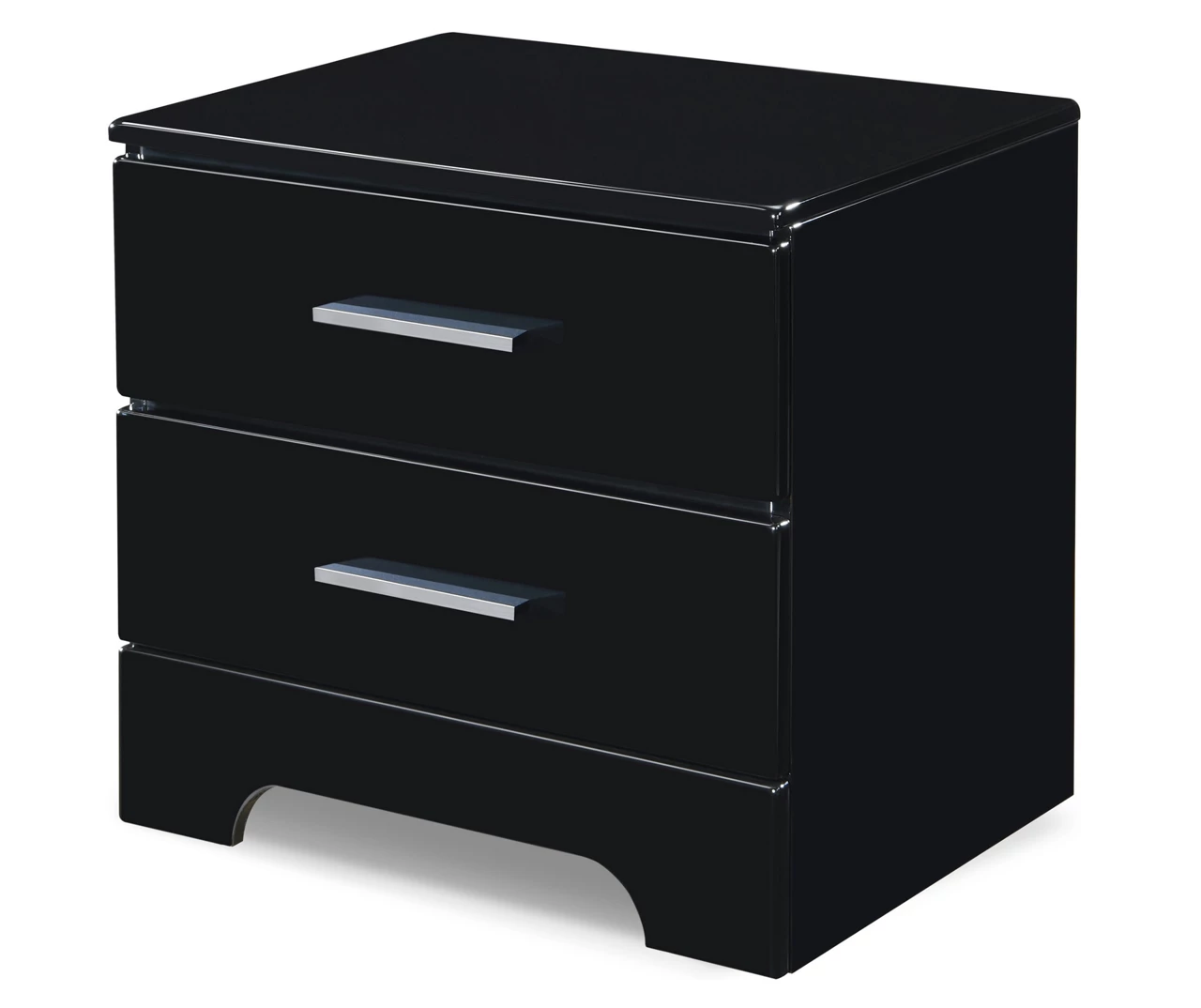 Black Hudson 2-Drawer Wood Nightstand - Image 2
