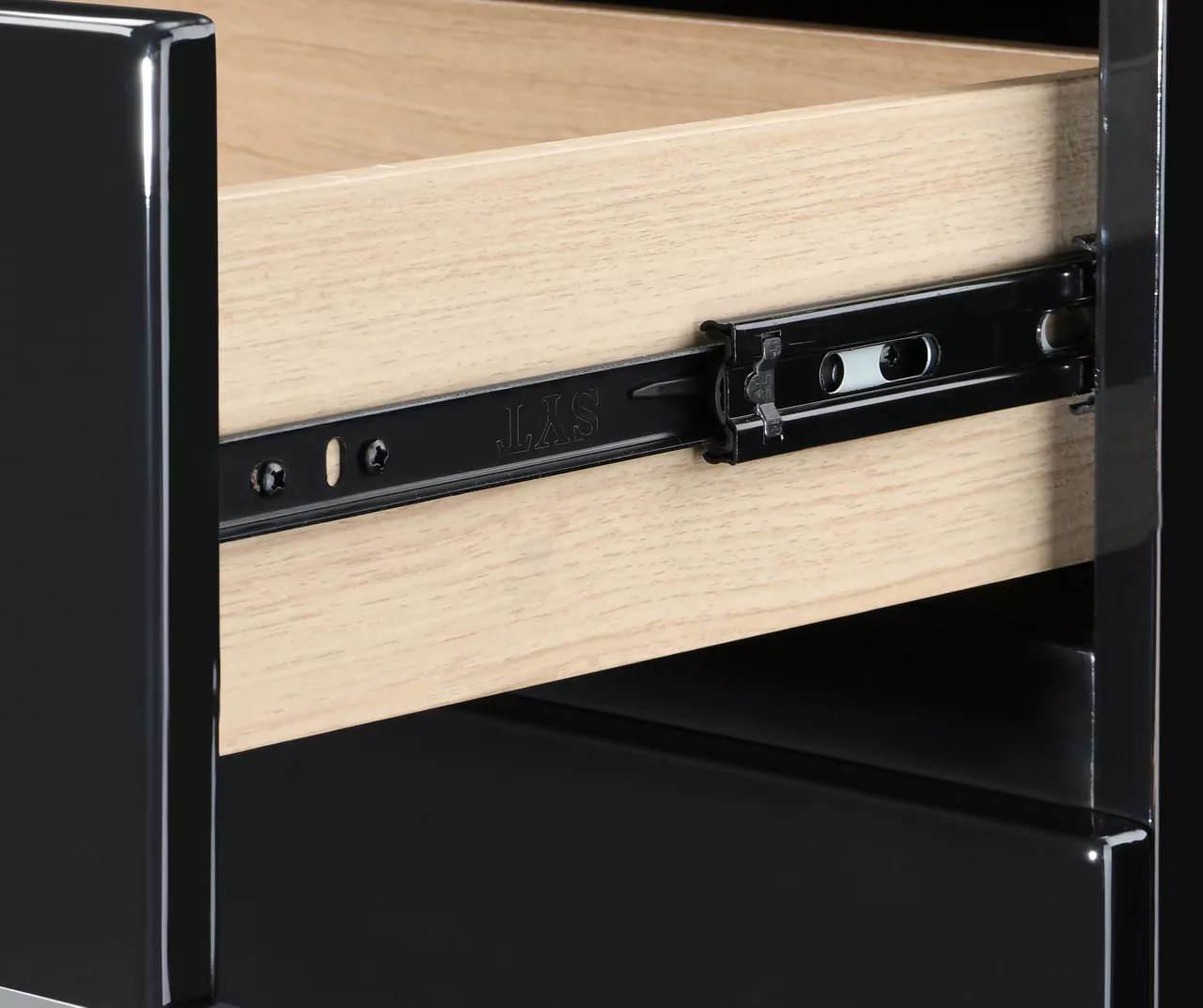 Black Hudson 2-Drawer Wood Nightstand - Image 9