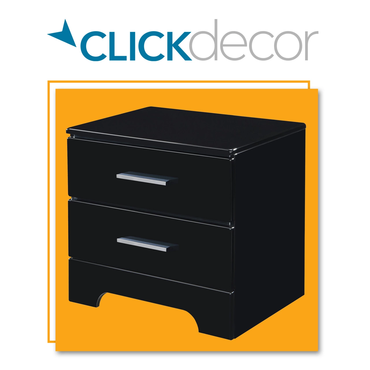 Black Hudson 2-Drawer Wood Nightstand - Image 13