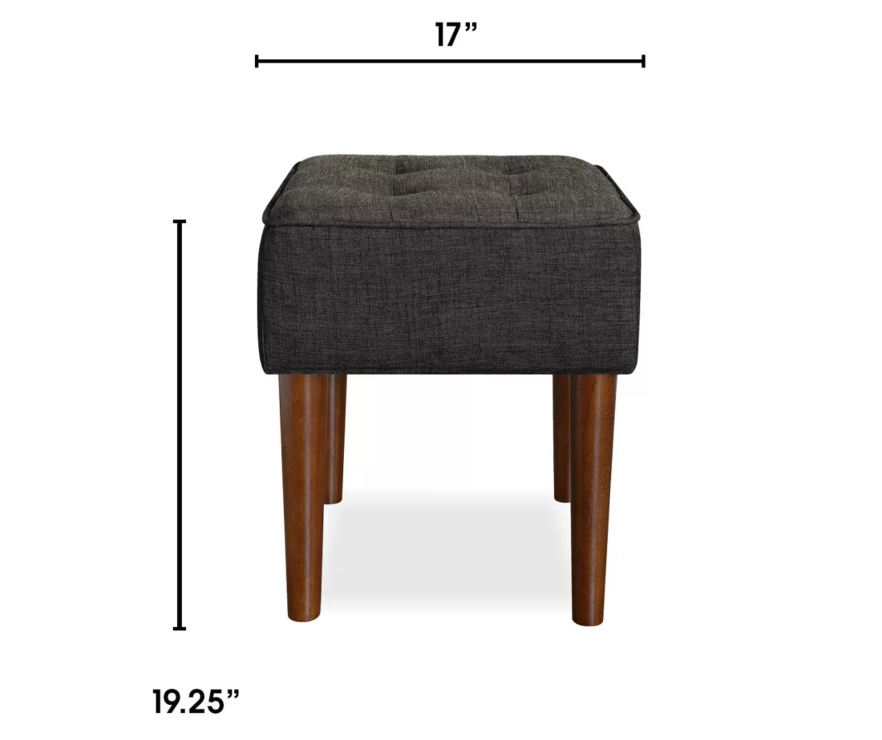 Aria Charcoal Grey Tufted Stool - Image 5