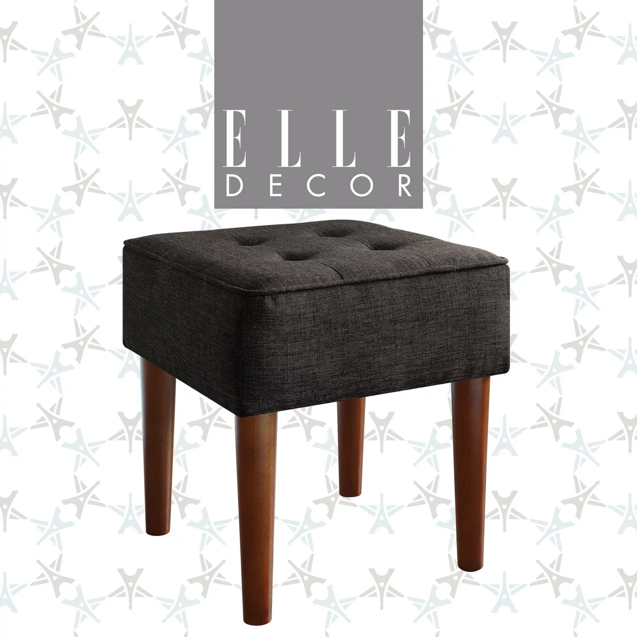 Aria Charcoal Grey Tufted Stool - Image 6