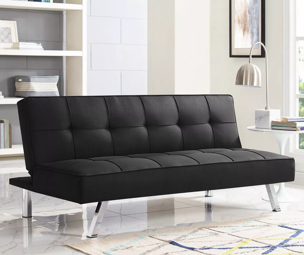 Corey Black Convertible Sofa - Image 2