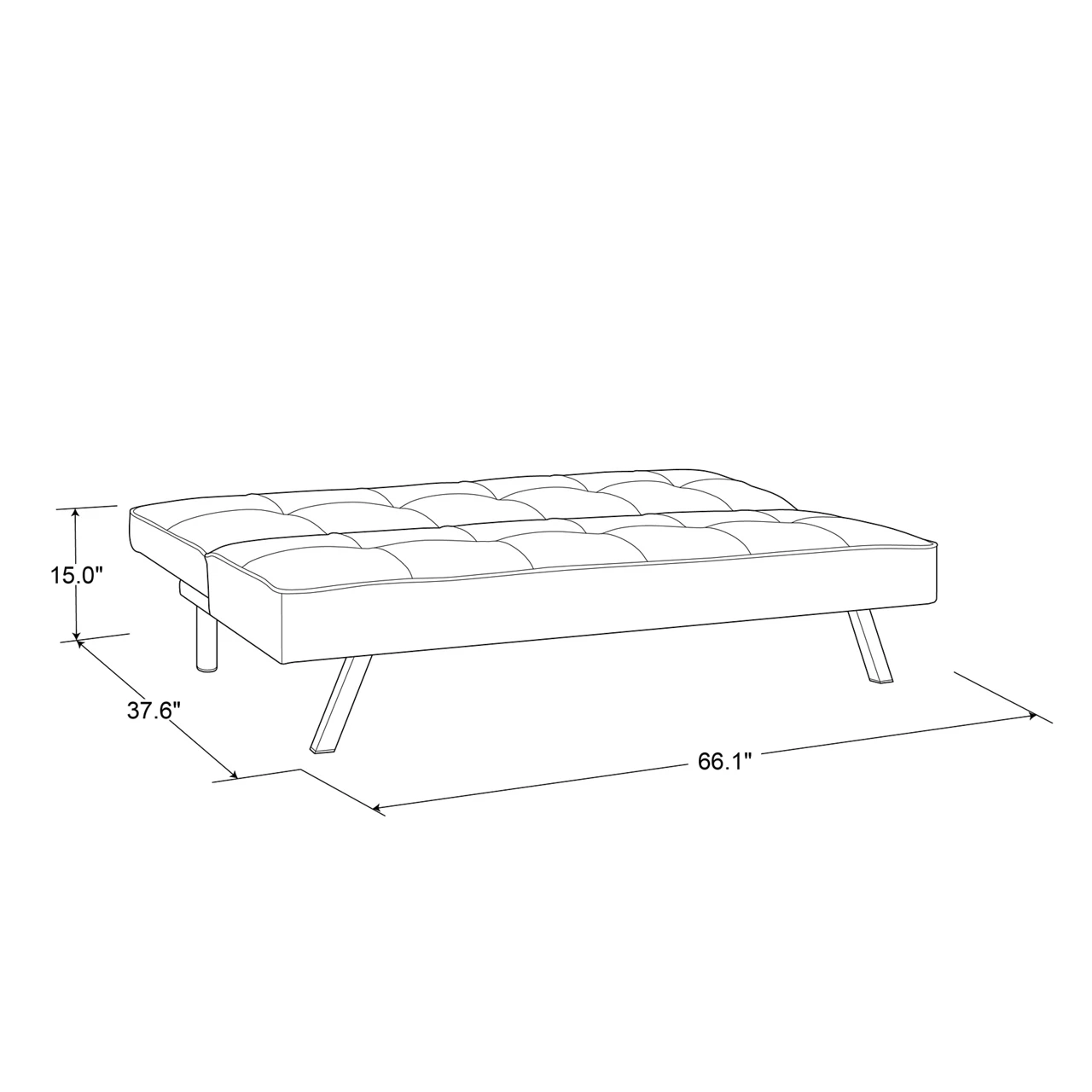 Corey Black Convertible Sofa - Image 12