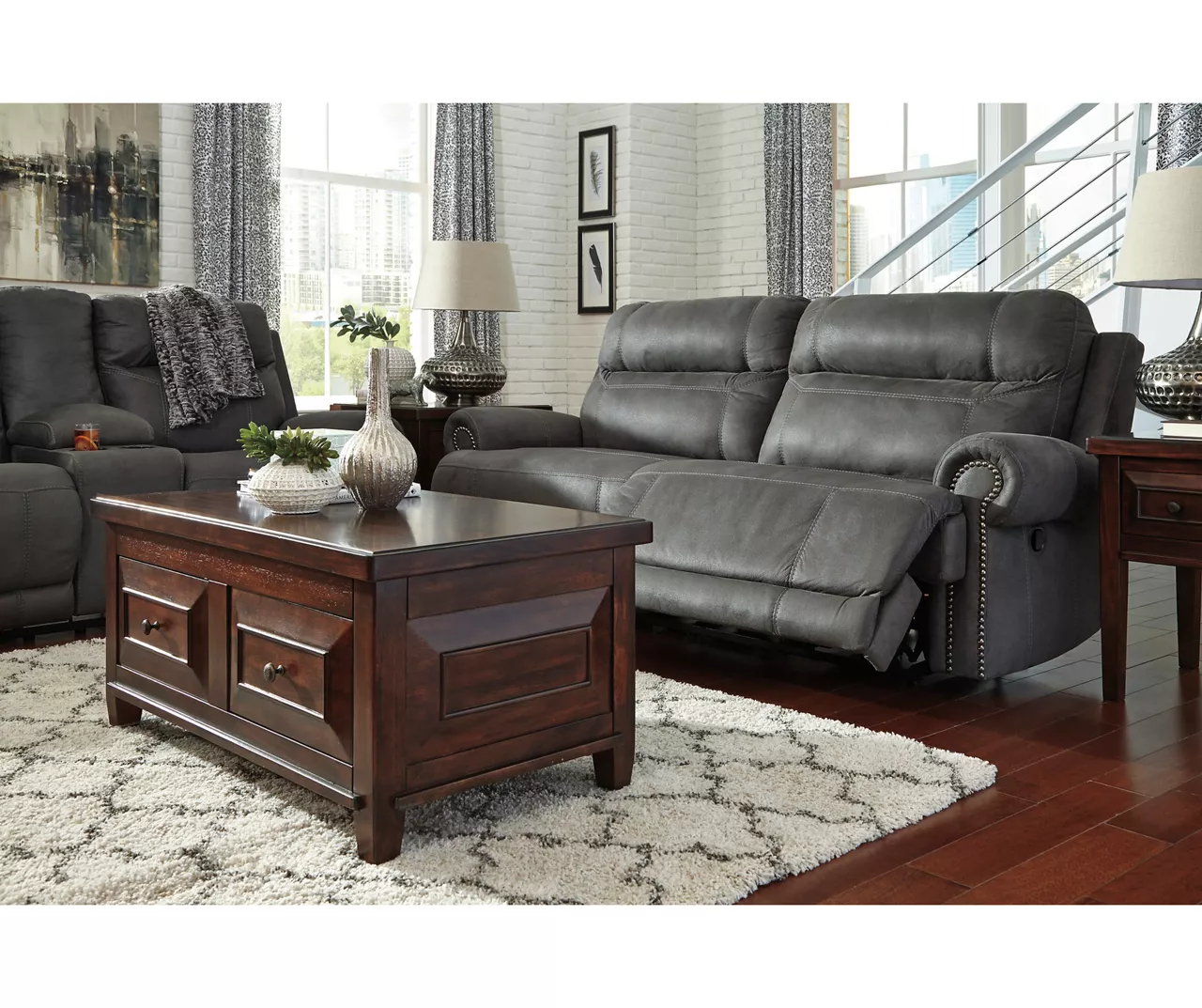 Austere Gray 2-Seat Reclining Sofa - Image 3