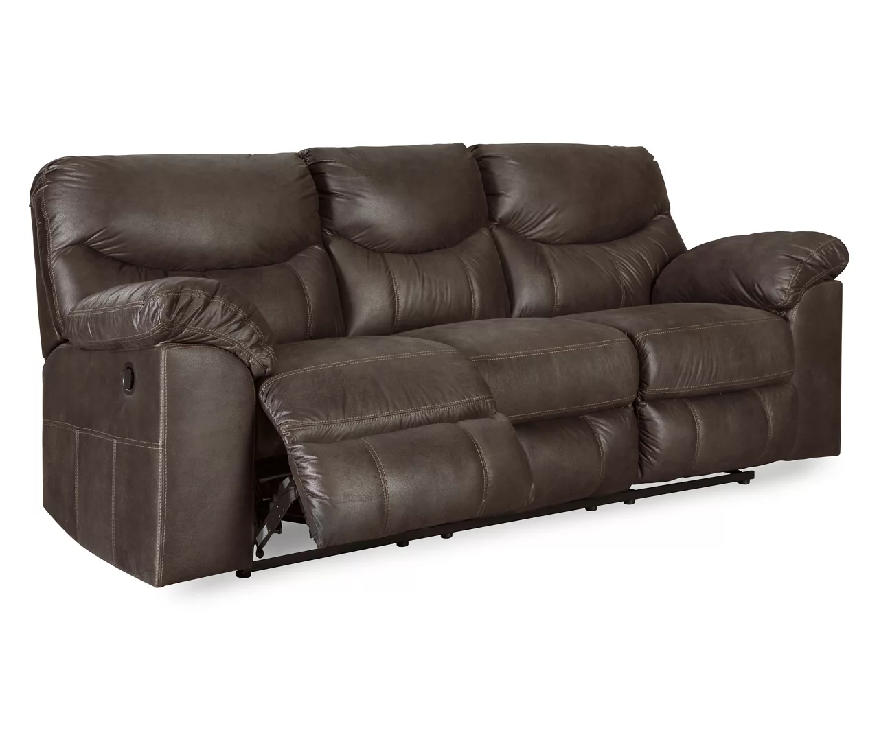 Boxberg Teak Faux Leather Reclining Sofa - Image 2