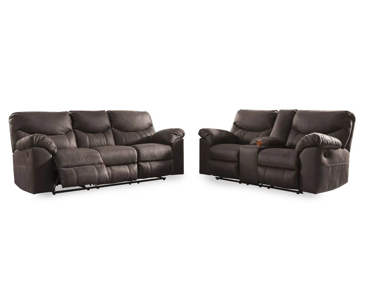 Boxberg Teak Faux Leather Reclining Sofa - Image 4