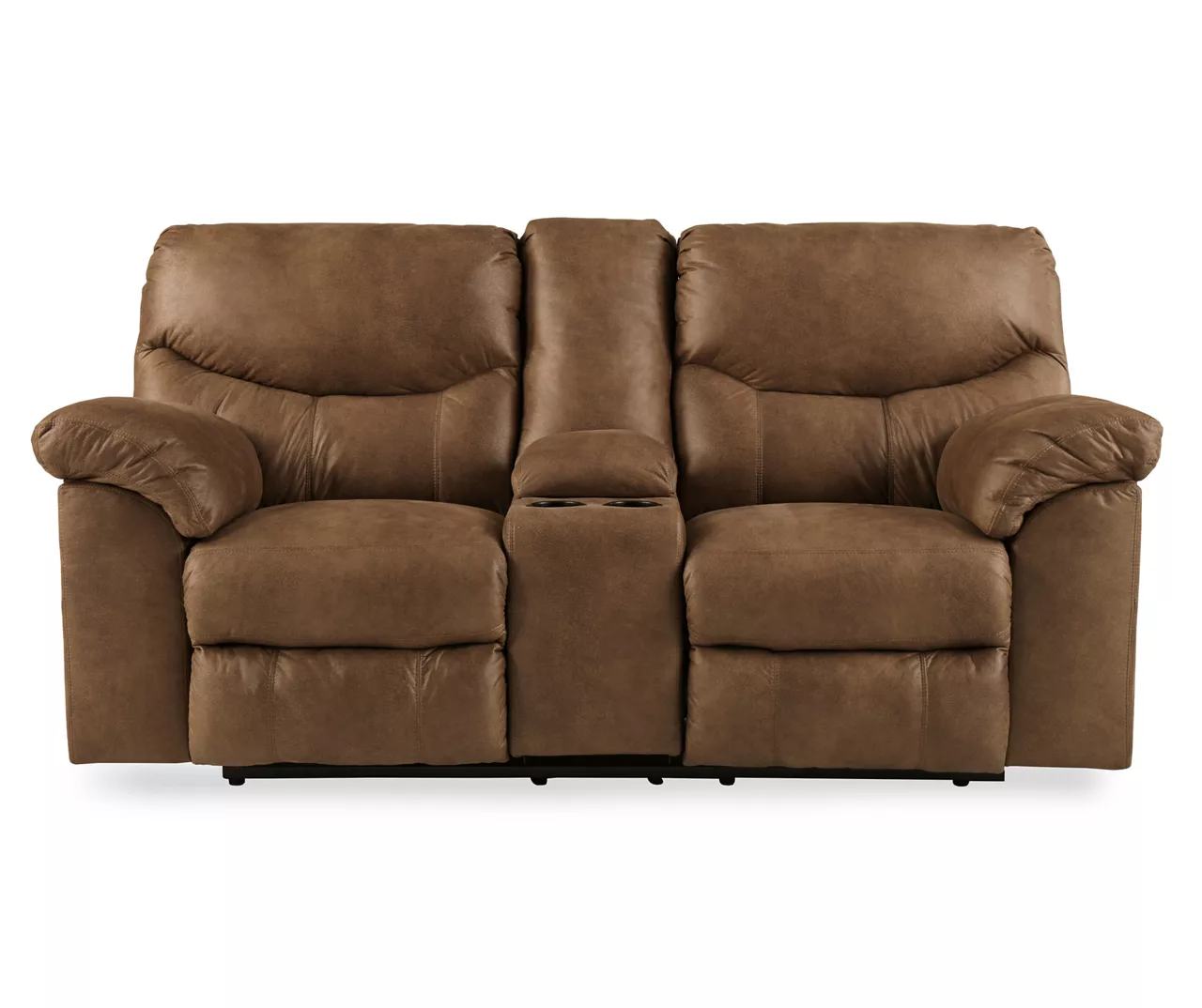 Boxberg Bark Faux Leather Reclining Console Loveseat