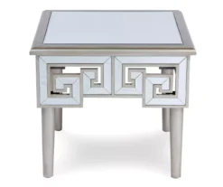 Shelton Silver Mirror End Table