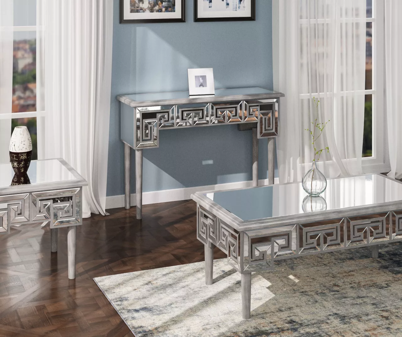 Shelton Silver Mirror End Table - Image 3