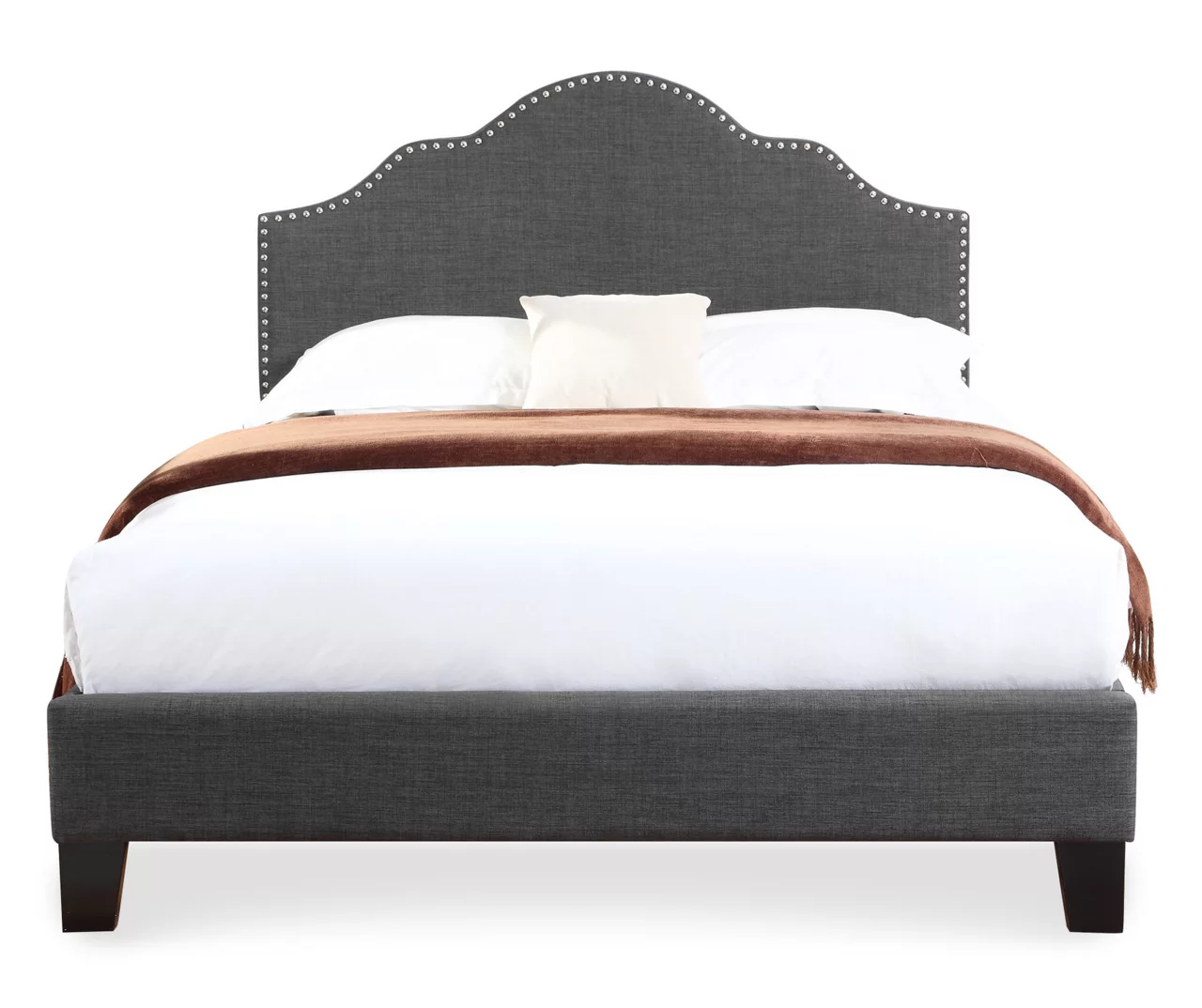 Lombard Charcoal Gray California King Upholstered Bed - Image 2