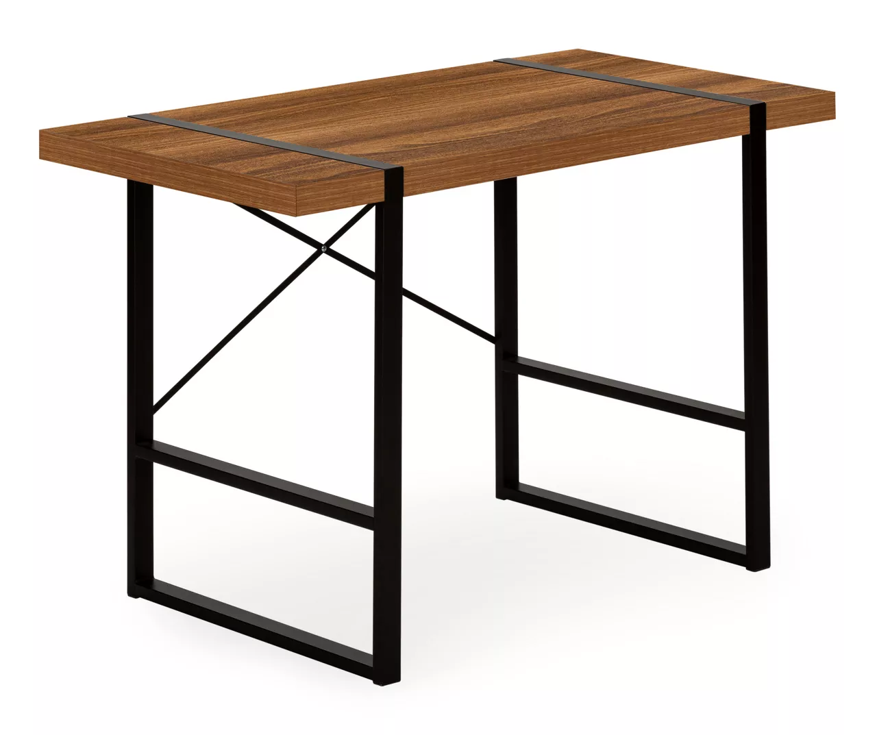 Walnut Wood Look Thick Panel Computer Desk